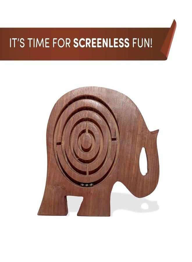 Mittimate Wooden Maze & Labyrinth Puzzle Game for Kids I Elephant Shaped Bhool Bhulaiyaa Indoor Activity Board Game for Children I Brain Teaser Toys - Image 5